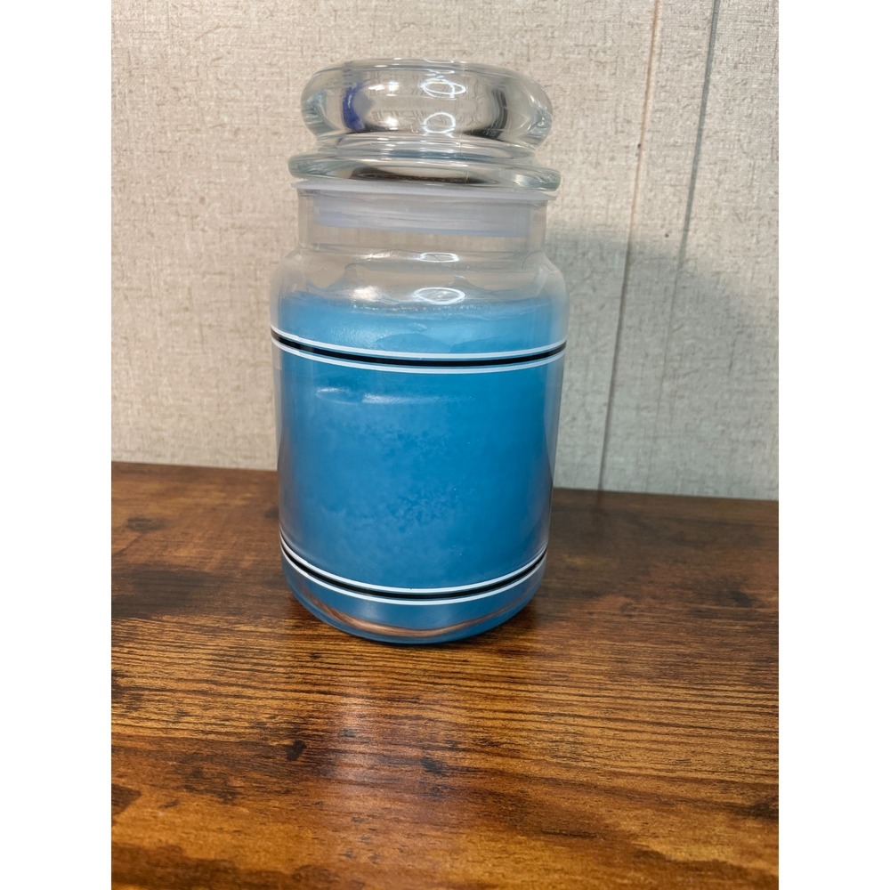 VTG YANKEE CANDLE SPLASH OF RAIN HOUSEWARMER 22 OZ LARGE JAR CANDLE BLACK BAND - Picture 3 of 7